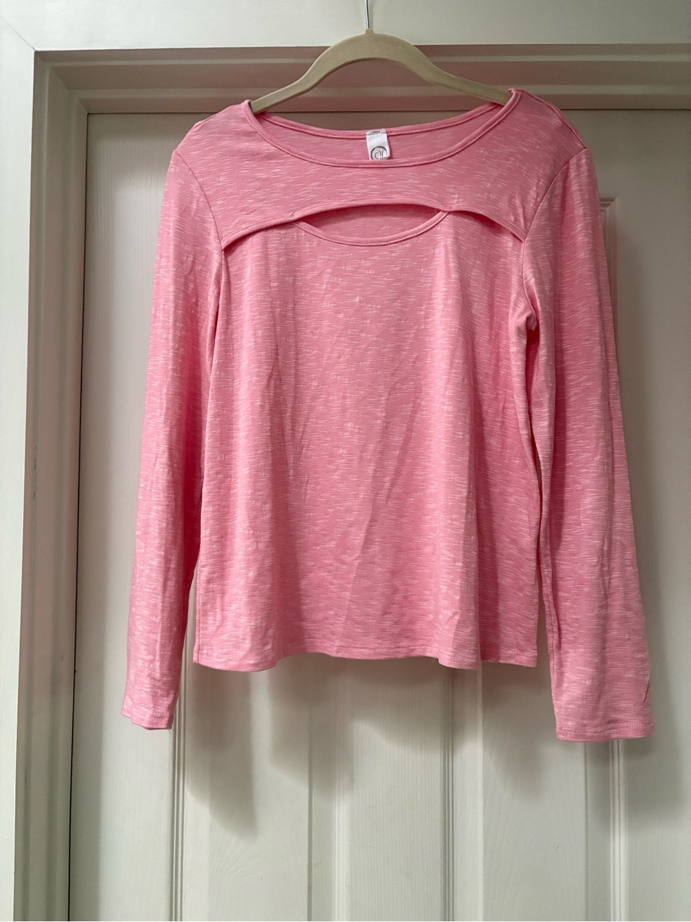 Women’s Soft Pink Long Sleeve Cutout Tee by